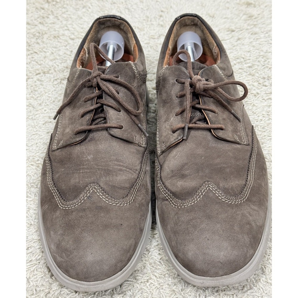 Clarks UnByner Wingtip Casual Brown Suede Nubuck Oxford Shoes Men's 14M Comfort